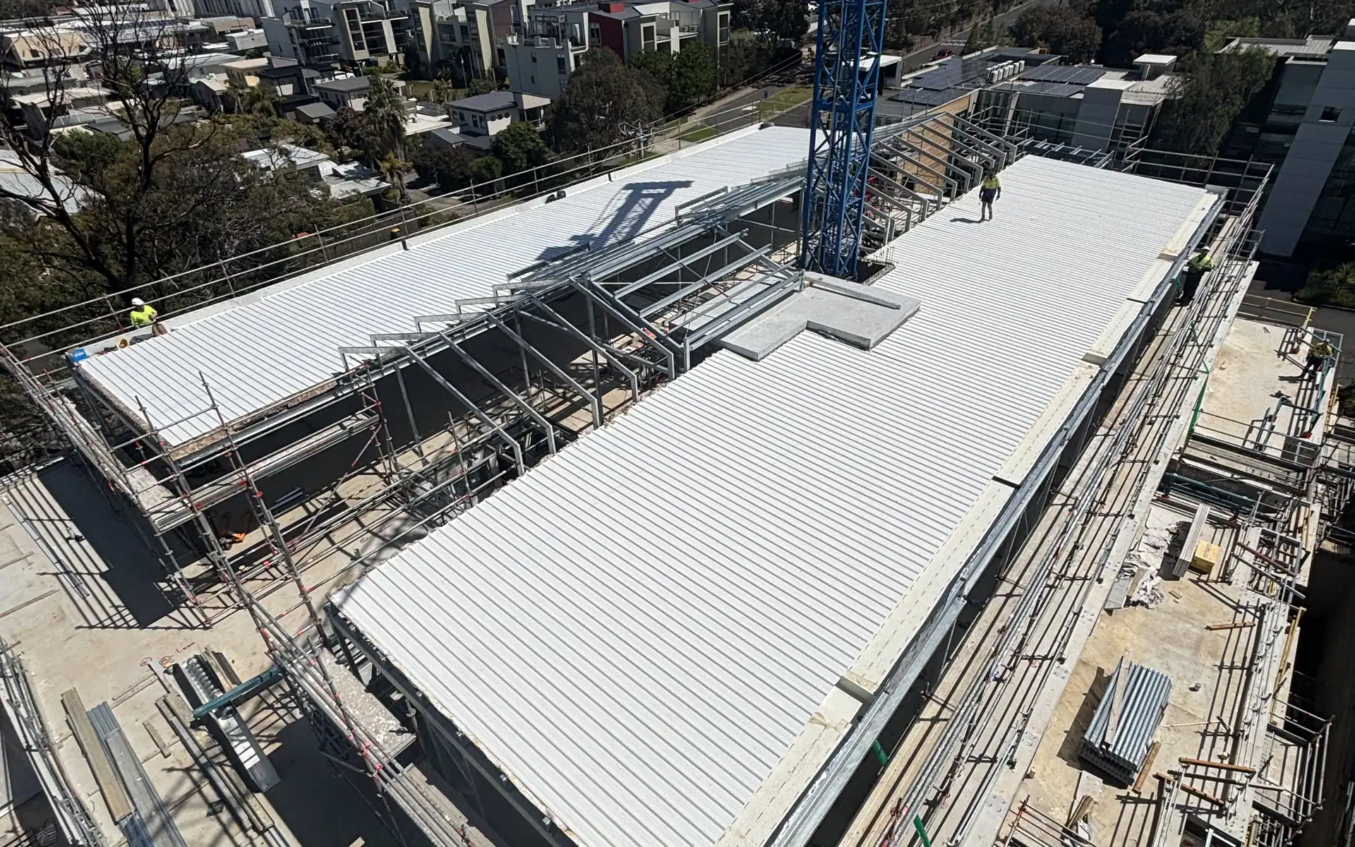 Warehouse roof seen from above
